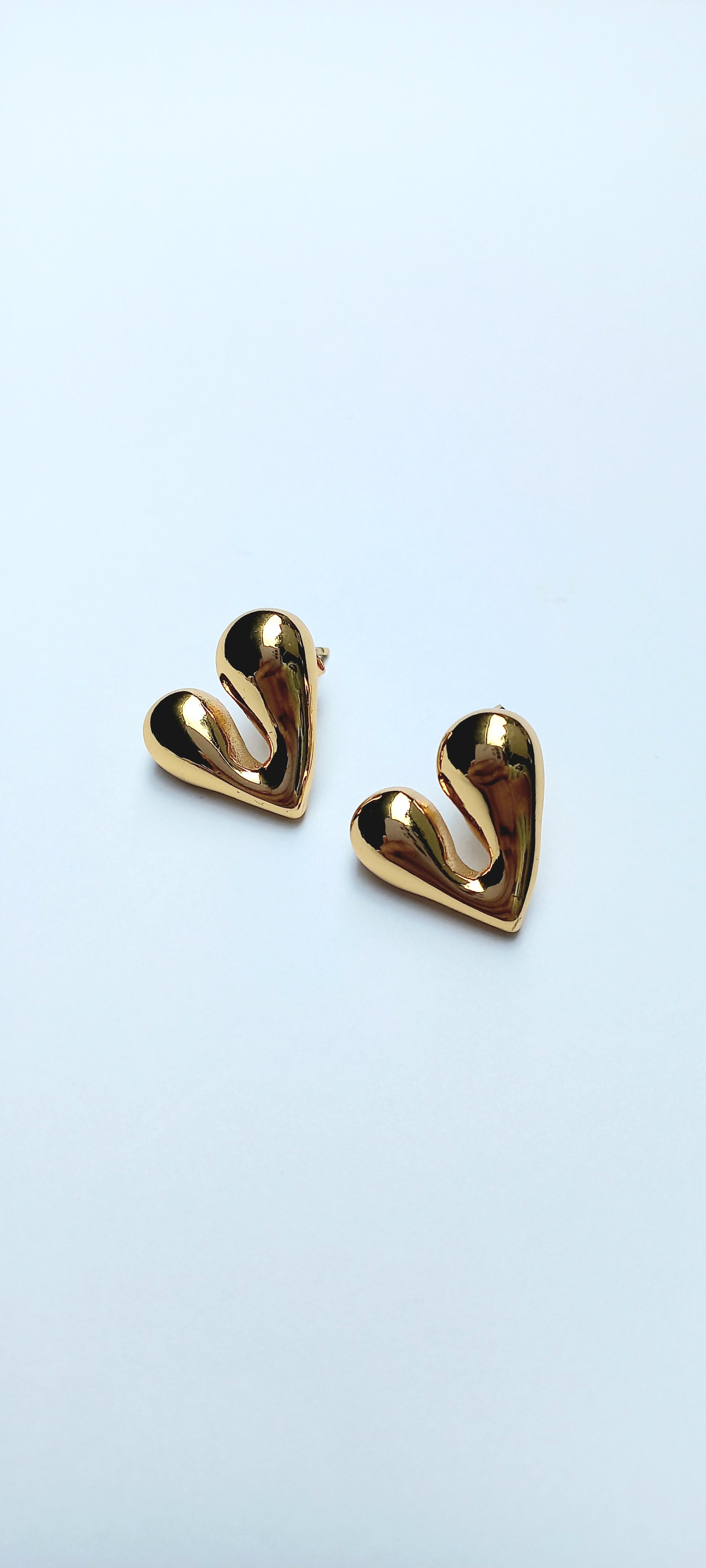 Gold Mini Heart Earring - Golden