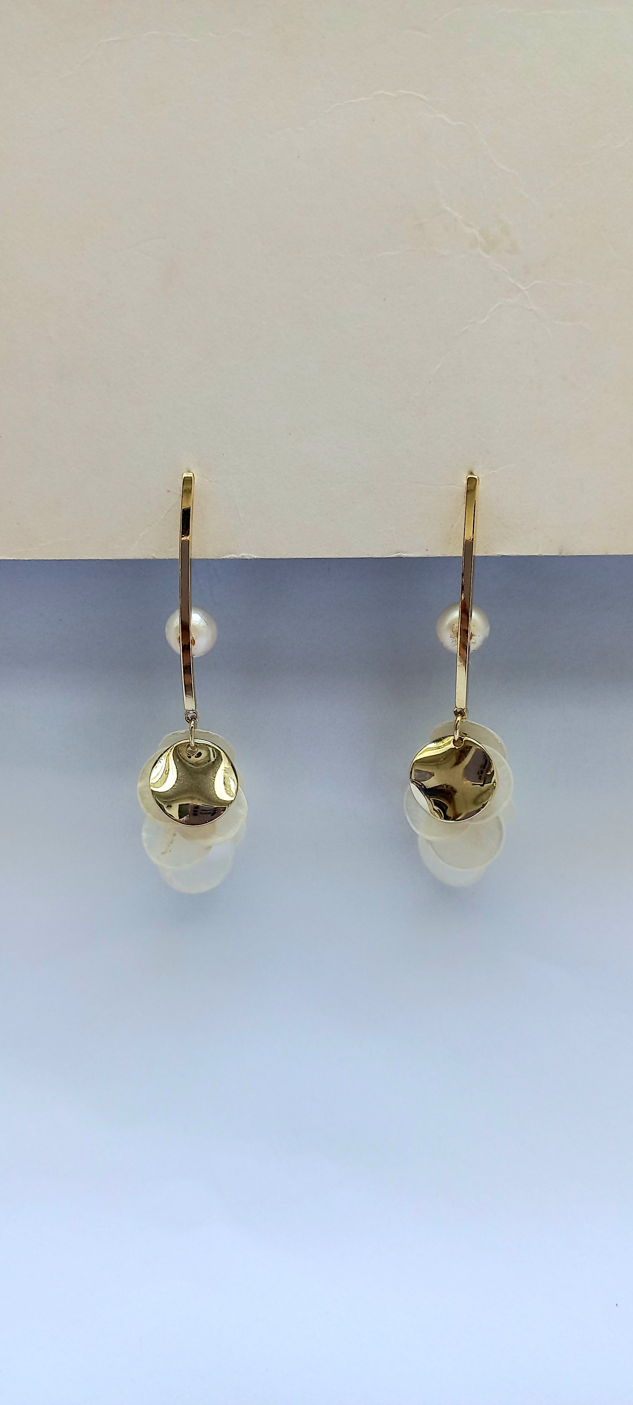 Frosted Acrylic Petals Chandelier Earrings